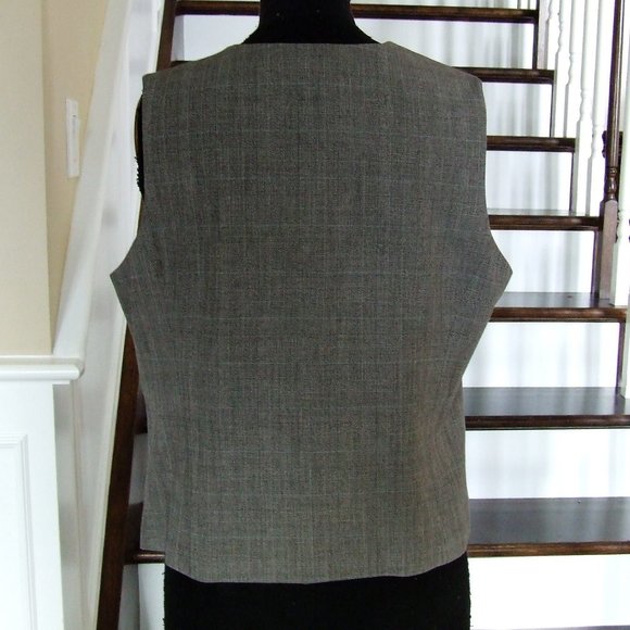 Laura Women Suit Vest Plaid Fully Lined Single Breasted V Neck 16 - Picture 2 of 5